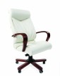 Кресло для руководителя Chairman 420 WD кожа белая