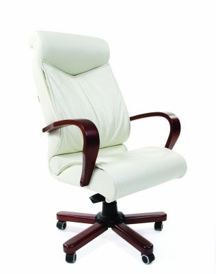 Кресло для руководителя Chairman 420 WD кожа белая